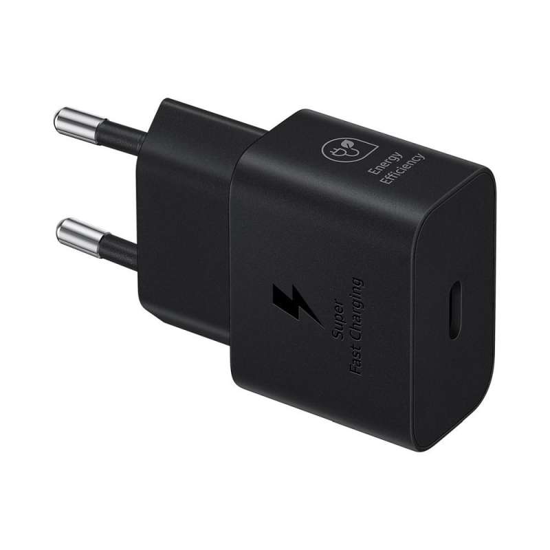 SPOTT-GR Samsung EP-T2510XBEGEU - Γνήσιος Φορτιστής Type-C με Καλώδιο Type-C σε Type-C PD 3A 25W GaN  σε Μαύρο Χρώμα