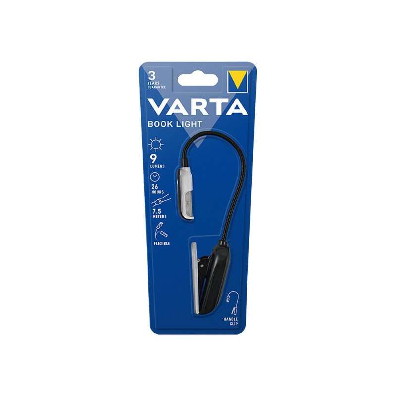 SPOTT-GR Varta 16618 LED Book Light - Φωτάκι LED Μπαταρίας για Ανάγνωση με 2 x Μπαταρίες CR2032 σε Μαύρο Χρώμα