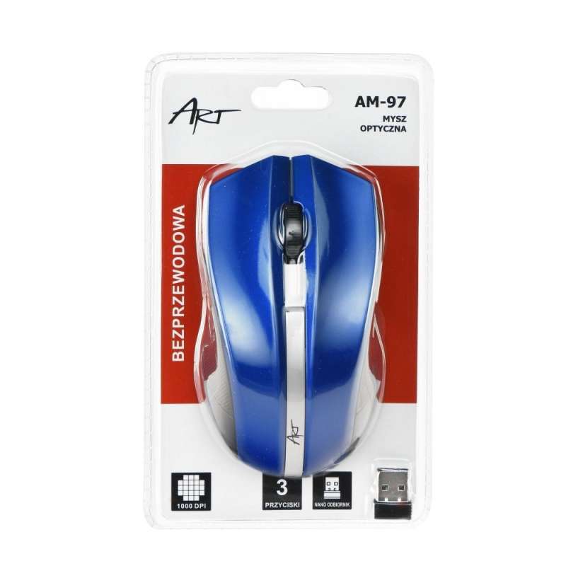 SPOTT-GR Art wireless computer mouse 2,4G 1000 dpi AM-97 - Μπλε