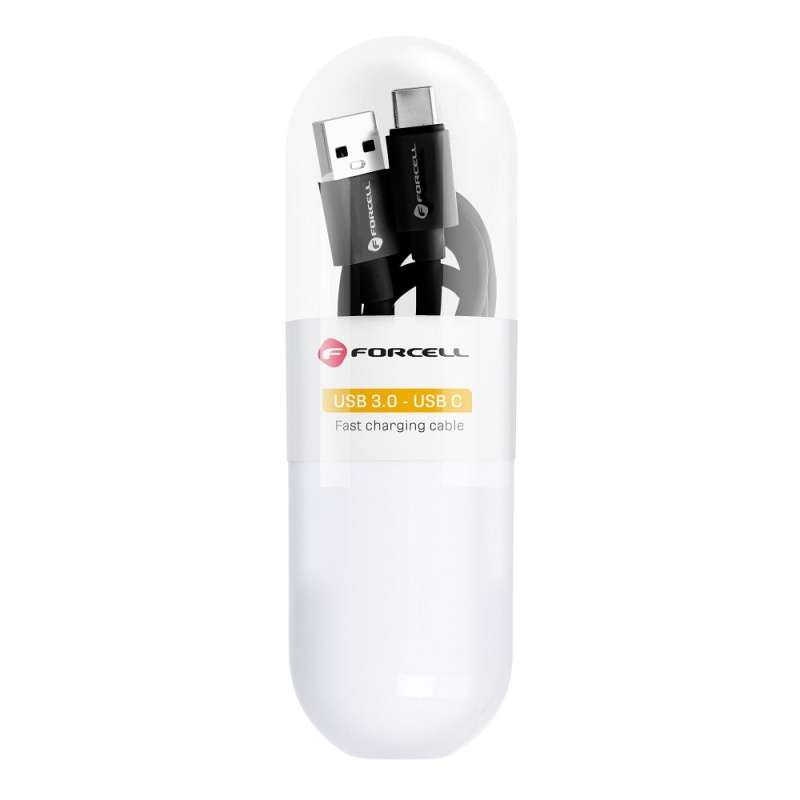 SPOTT-GR Forcell F-Energy C398 - Καλώδιο USB-A σε Type-C QC 3.0 3A 1m - Μαύρο