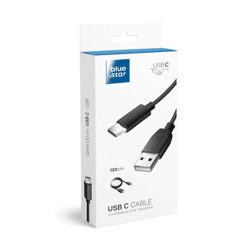 SPOTT-GR Blue Star Lite - Καλώδιο USB-A σε Type-C 3A 1.2m - Μαύρο