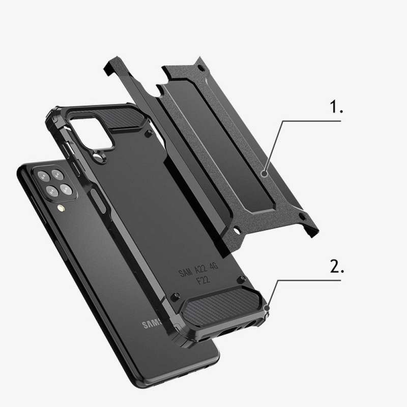 SPOTT-GR Armor Case - Ανθεκτική Θήκη για Samsung Galaxy A22 5G - Μαύρη