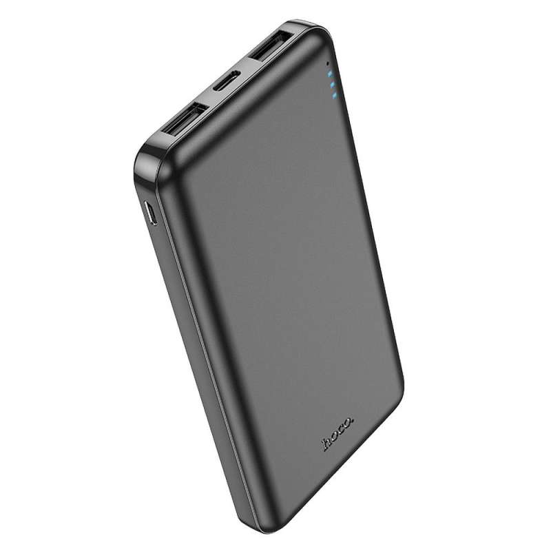 SPOTT-GR Hoco J100 - Power Bank 10000mAh 2.1A σε Μαύρο Χρώμα