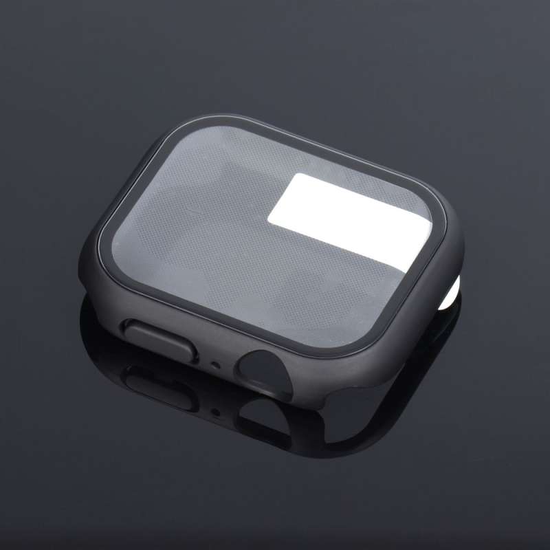 SPOTT-GR Bestsuit Case / Hybrid Glass - Θήκη με Τζαμάκι Οθόνης για Apple Watch Series 7 / 8 / 9 45mm με Μαύρο Περίγραμμα
