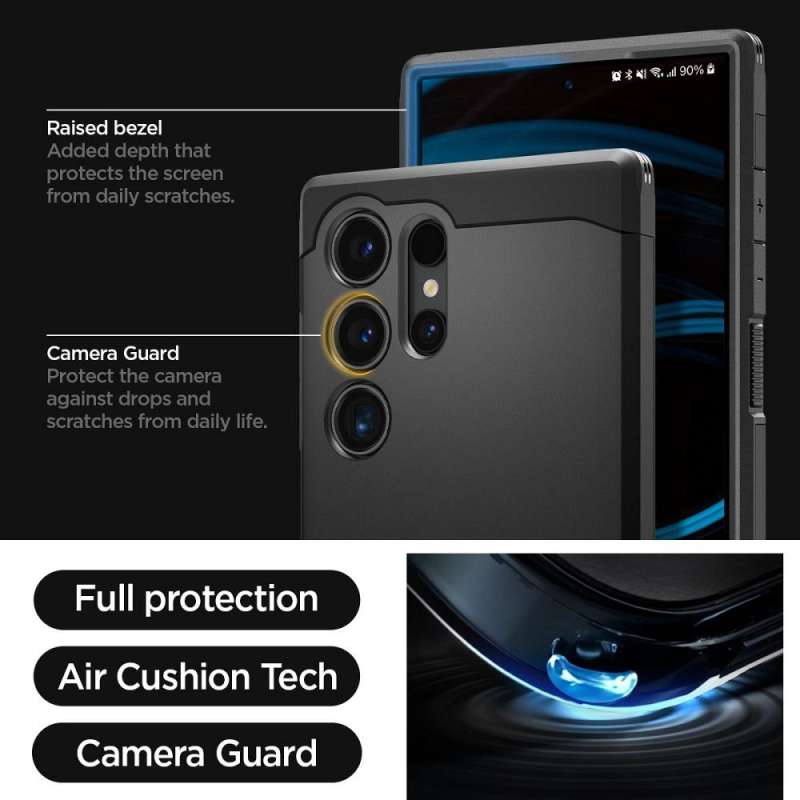 SPOTT-GR Spigen Tough Armor - Ανθεκτική Θήκη για Samsung Galaxy S24 Ultra σε Μαύρο Χρώμα