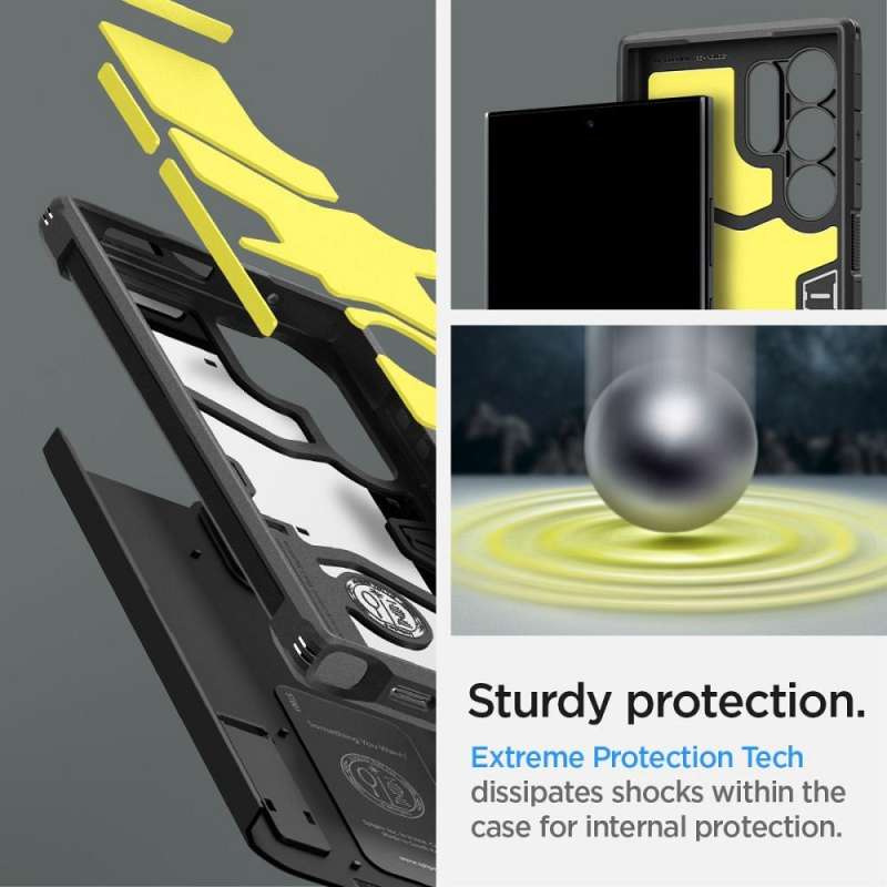 SPOTT-GR Spigen Tough Armor - Ανθεκτική Θήκη για Samsung Galaxy S24 Ultra σε Μαύρο Χρώμα