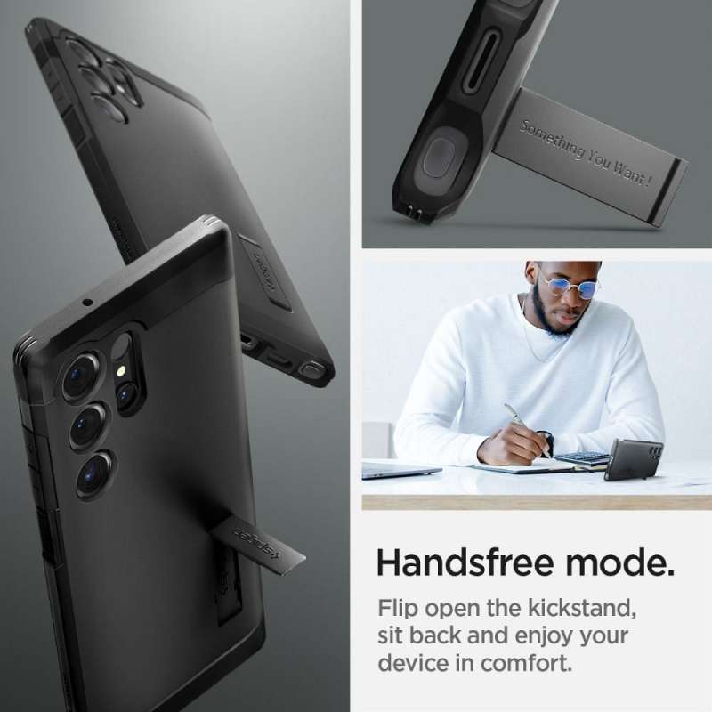 SPOTT-GR Spigen Tough Armor - Ανθεκτική Θήκη για Samsung Galaxy S24 Ultra σε Μαύρο Χρώμα