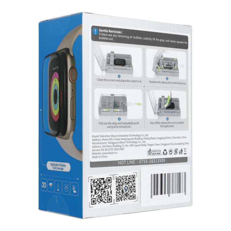 SPOTT-GR Blueo 5D Mr. Monkey Glass - Full Face Τζαμάκι Οθόνης για Apple Watch Series 10 46mm με Μαύρο Περίγραμμα (Strong HD)