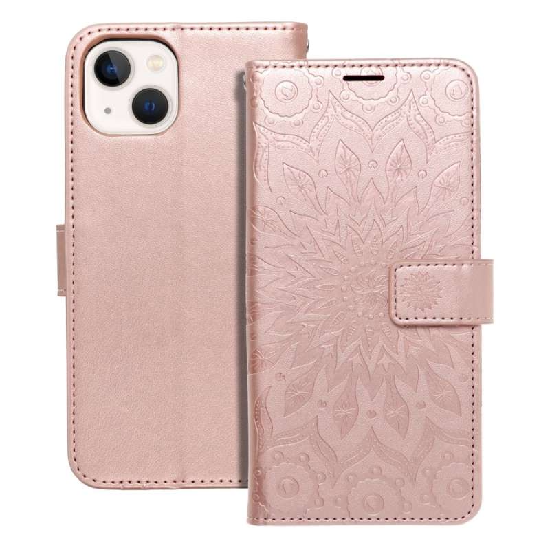 SPOTT-GR Mezzo Book Case - Θήκη Πορτοφόλι για Apple iPhone 13 (Σχέδιο Flower) - Ροζ