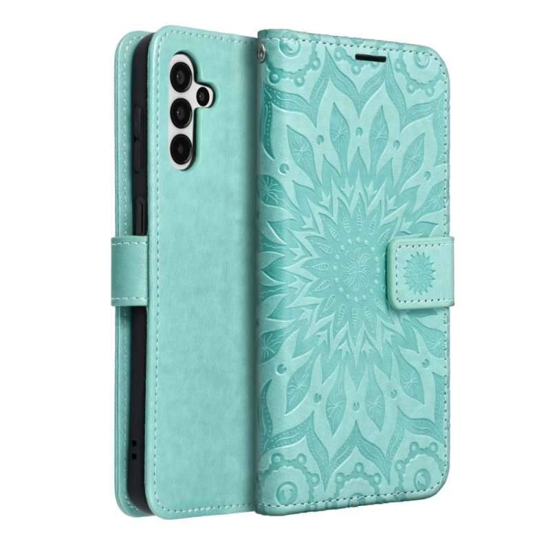 SPOTT-GR Mezzo Book Case - Θήκη Πορτοφόλι για Samsung Galaxy A13 5G / A04S (Σχέδιο Flower) - Πράσινη