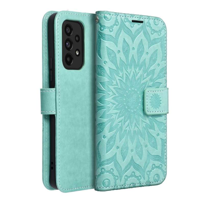 SPOTT-GR Mezzo Book Case - Θήκη Πορτοφόλι για Samsung Galaxy A53 5G (Σχέδιο Flower) - Πράσινη