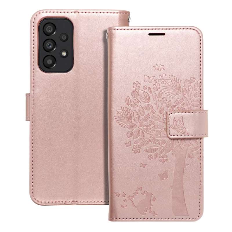 SPOTT-GR Mezzo Book Case - Θήκη Πορτοφόλι για Samsung Galaxy A33 5G (Σχέδιο Τree) - Ροζ