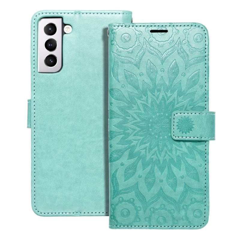 SPOTT-GR Mezzo Book Case - Θήκη Πορτοφόλι για Samsung Galaxy A12 / M12 / F12 (Σχέδιο Flower) - Πράσινη
