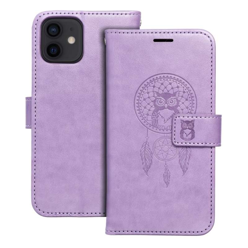 SPOTT-GR Mezzo Book Case - Θήκη Πορτοφόλι για Apple iPhone 12 / 12 Pro (Σχέδιο Dreamcatcher) - Μωβ