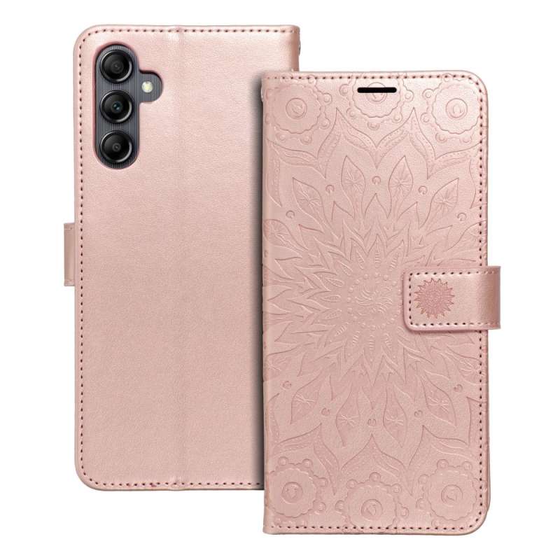SPOTT-GR Mezzo Book Case - Θήκη Πορτοφόλι για Samsung Galaxy A14 4G / A14 5G (Σχέδιο Flower) - Ροζ