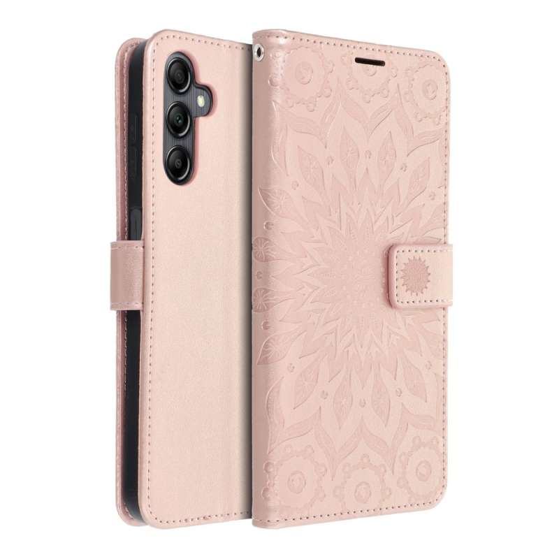 SPOTT-GR Mezzo Book Case - Θήκη Πορτοφόλι για Samsung Galaxy A14 4G / A14 5G (Σχέδιο Flower) - Ροζ