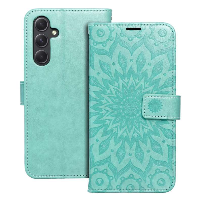 SPOTT-GR Mezzo Book Case - Θήκη Πορτοφόλι για Samsung Galaxy A54 5G (Σχέδιο Flower) - Πράσινη