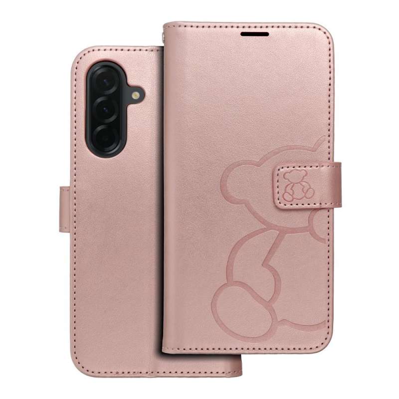 SPOTT-GR Mezzo Book Case - Θήκη Πορτοφόλι για Samsung Galaxy A36 5G Teddy Bear - Ροζ