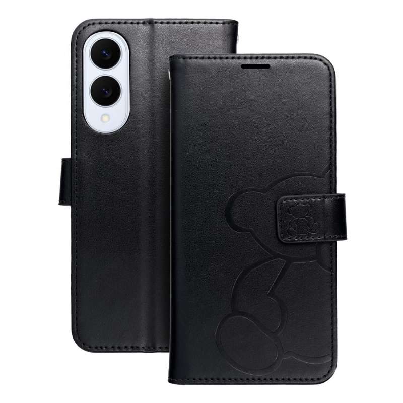 SPOTT-GR Mezzo Book Case - Θήκη Πορτοφόλι για Samsung Galaxy S25 Edge Teddy Bear - Μαύρη