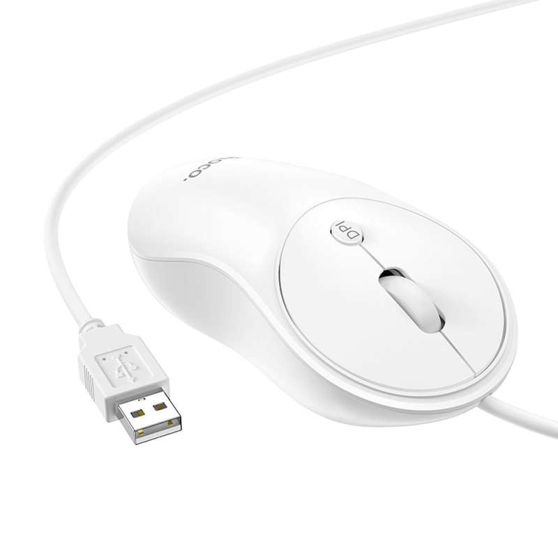 SPOTT-GR Hoco GM13 - Ενσύρματο Ποντίκι USB-A 1.5m 1600 dpi - Άσπρo