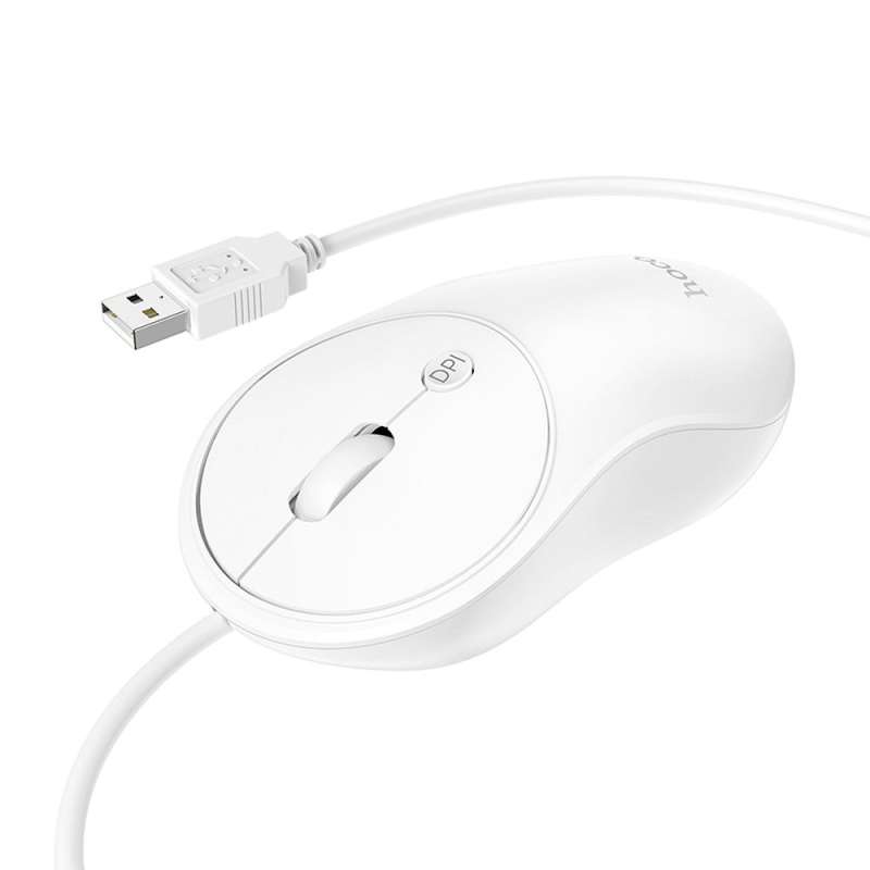 SPOTT-GR Hoco GM13 - Ενσύρματο Ποντίκι USB-A 1.5m 1600 dpi - Άσπρo