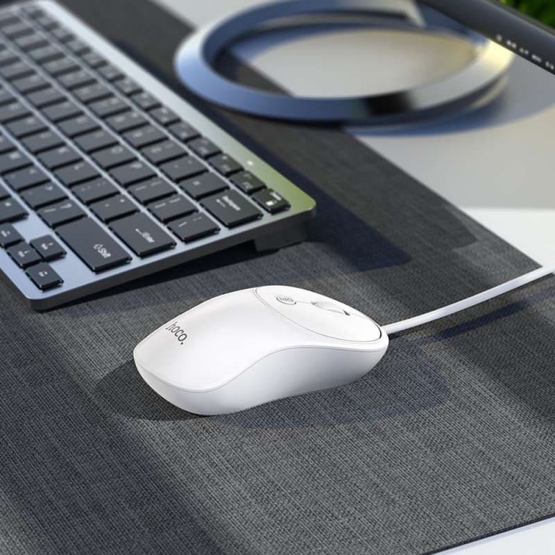 SPOTT-GR Hoco GM13 - Ενσύρματο Ποντίκι USB-A 1.5m 1600 dpi - Άσπρo