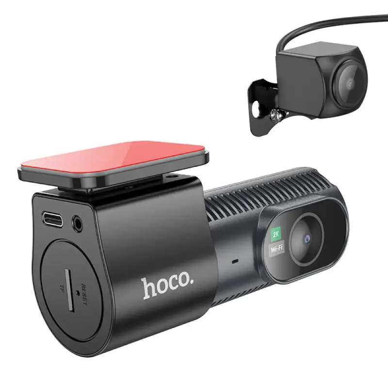 SPOTT-GR Hoco DV8 - Σετ Κάμερας Αυτοκινήτου DVR με Ανάλυση 2K και Κάμερα Οπισθοπορείας σε Μαύρο Χρώμα