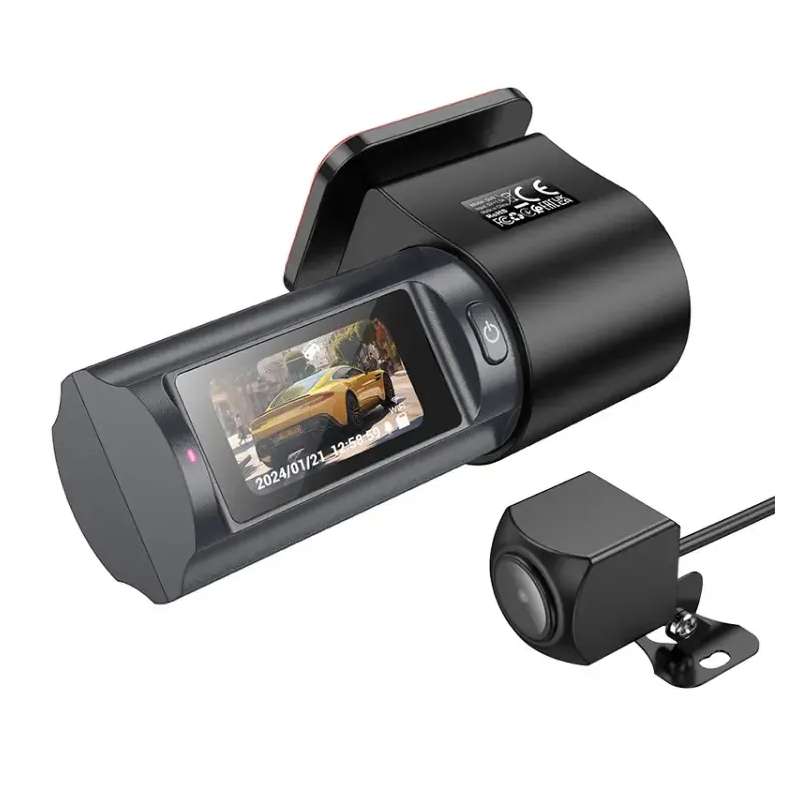 SPOTT-GR Hoco DV8 - Σετ Κάμερας Αυτοκινήτου DVR με Ανάλυση 2K και Κάμερα Οπισθοπορείας σε Μαύρο Χρώμα