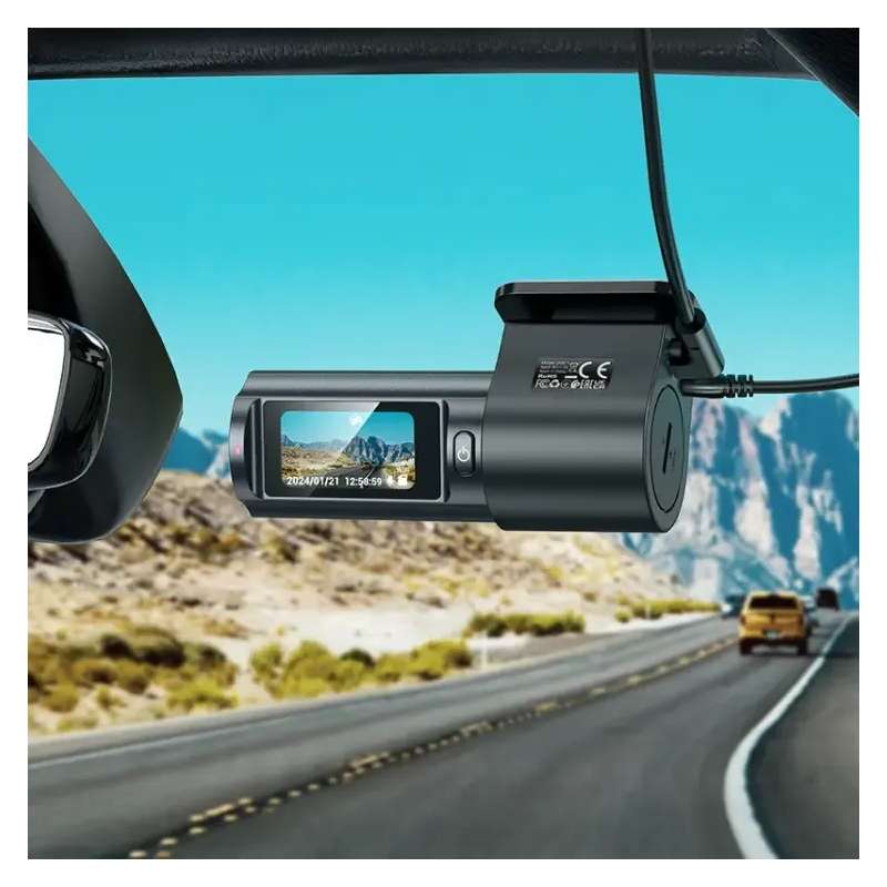 SPOTT-GR Hoco DV8 - Σετ Κάμερας Αυτοκινήτου DVR με Ανάλυση 2K και Κάμερα Οπισθοπορείας σε Μαύρο Χρώμα