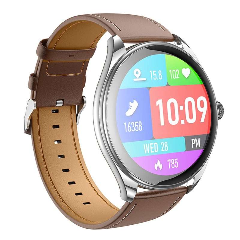 SPOTT-GR Hoco Y22 - Smartwatch με Δυνατότητα Κλήσεων και Οθόνη AMOLED - Ασημί