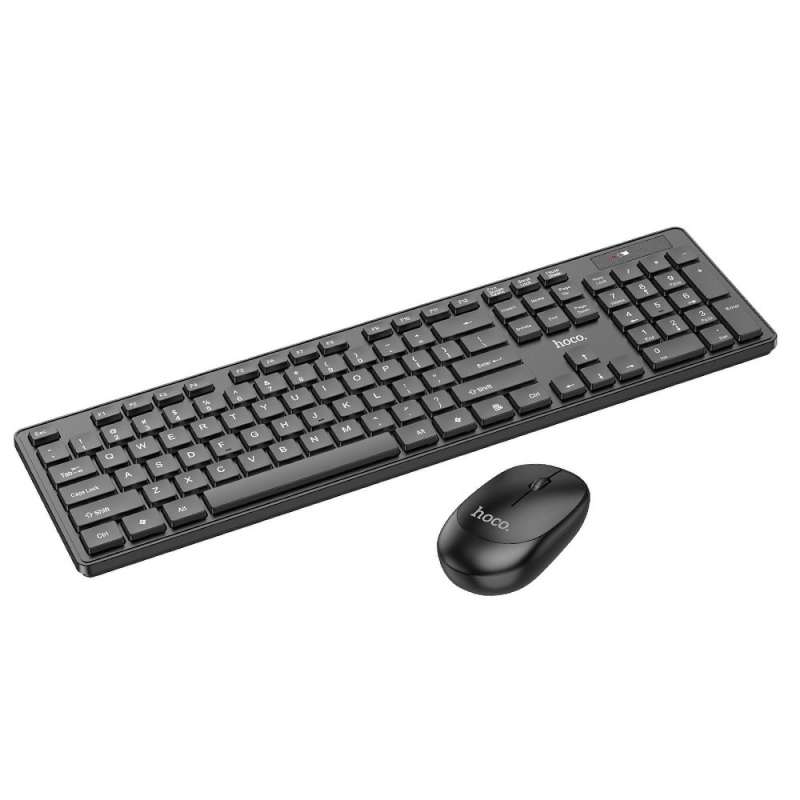 SPOTT-GR Hoco GM17 - Ασύρματο Πληκτρολόγιο QWERTY Σετ με Ποντίκι σε Μαύρο Χρώμα