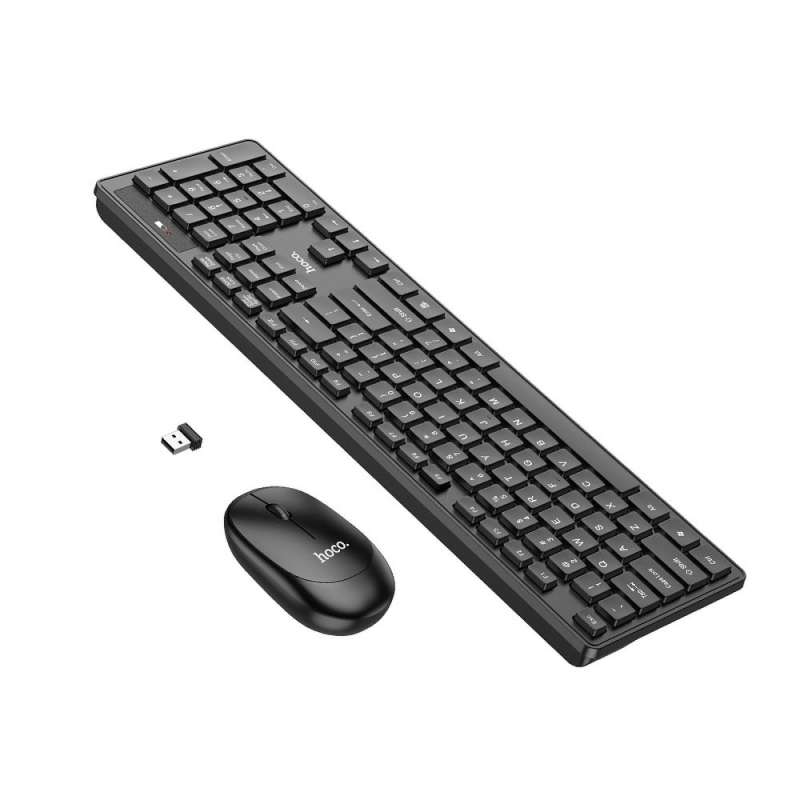 SPOTT-GR Hoco GM17 - Ασύρματο Πληκτρολόγιο QWERTY Σετ με Ποντίκι σε Μαύρο Χρώμα