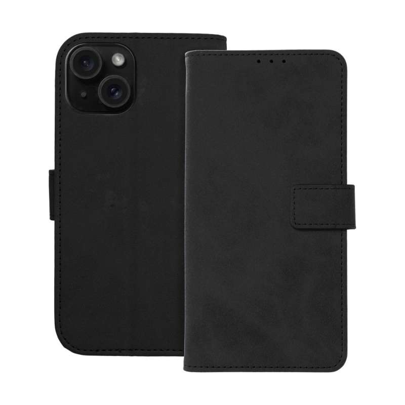 SPOTT-GR Tender Book Case - Θήκη Πορτοφόλι για Apple iPhone 15 - Μαύρη