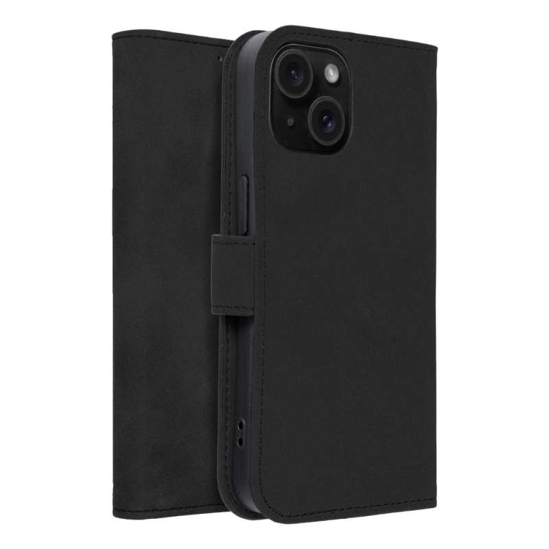 SPOTT-GR Tender Book Case - Θήκη Πορτοφόλι για Apple iPhone 15 - Μαύρη