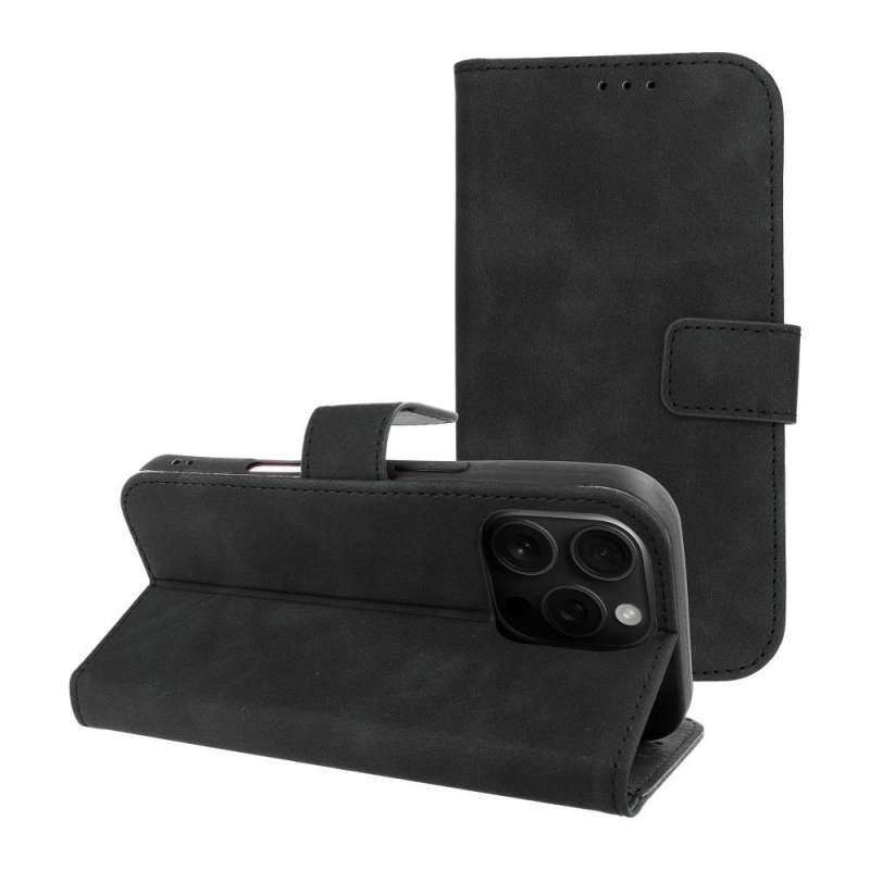 SPOTT-GR Tender Book Case - Θήκη Πορτοφόλι για Apple iPhone 16 Pro - Μαύρη