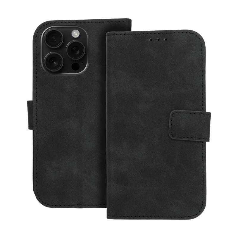 SPOTT-GR Tender Book Case - Θήκη Πορτοφόλι για Apple iPhone 16 Pro - Μαύρη