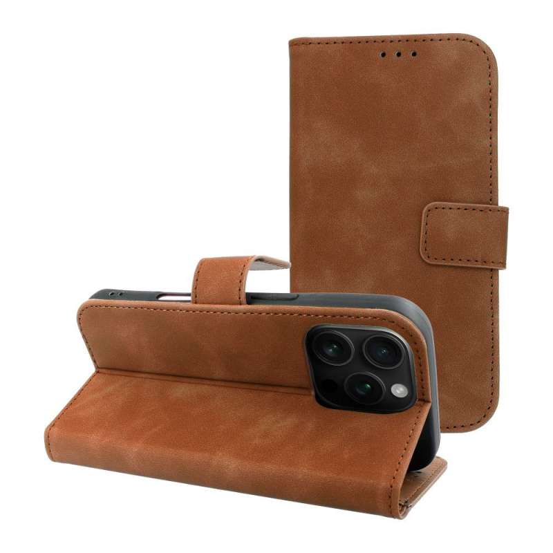SPOTT-GR Tender Book Case - Θήκη Πορτοφόλι για Apple iPhone 16 Pro - Καφέ