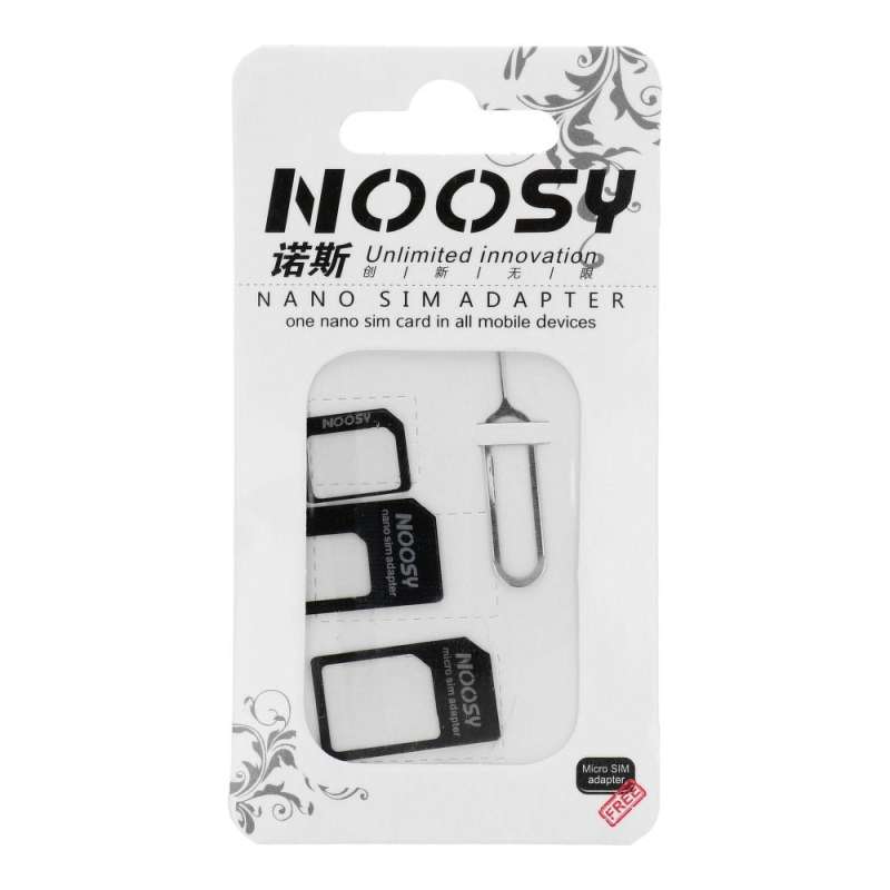 SPOTT-GR Noosy 3 σε 1 SIM Adapter - Μετατροπέας Καρτών SIM (Nano SIM - Micro SIM - Regular SIM) σε Μαύρο Χρώμα