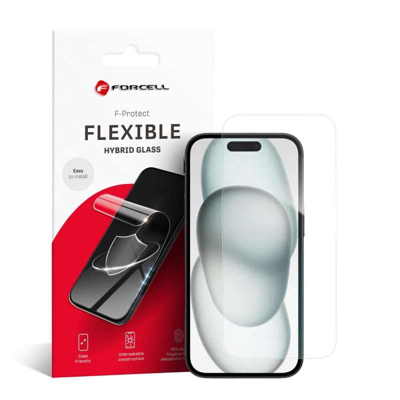 SPOTT-GR Forcell Flexible Nano Glass - Εύκαμπτο Τζαμάκι Οθόνης για Apple iPhone 15