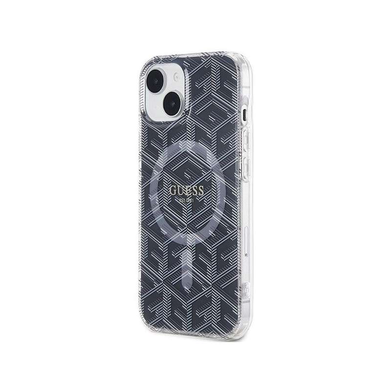 SPOTT-GR GUESS - Θήκη για Apple iPhone 15 Plus με Υποστήριξη MagSafe GUHMP15MHGCUSTGK (IML GCUBE) - Μαύρη