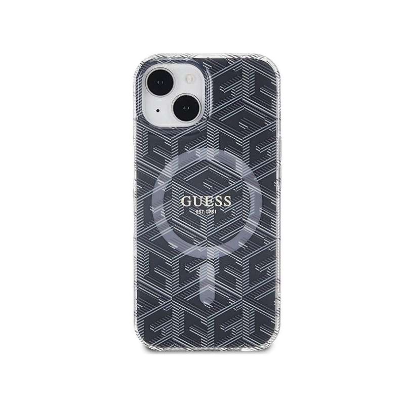 SPOTT-GR GUESS - Θήκη για Apple iPhone 15 Plus με Υποστήριξη MagSafe GUHMP15MHGCUSTGK (IML GCUBE) - Μαύρη