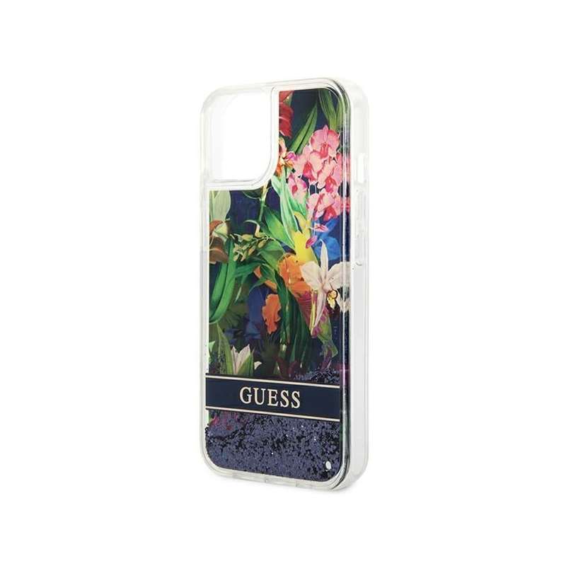 SPOTT-GR GUESS - Θήκη για Apple iPhone 13 / 14 / 15 (Flower Liquid Glitter) σε Μπλε Xρώμα