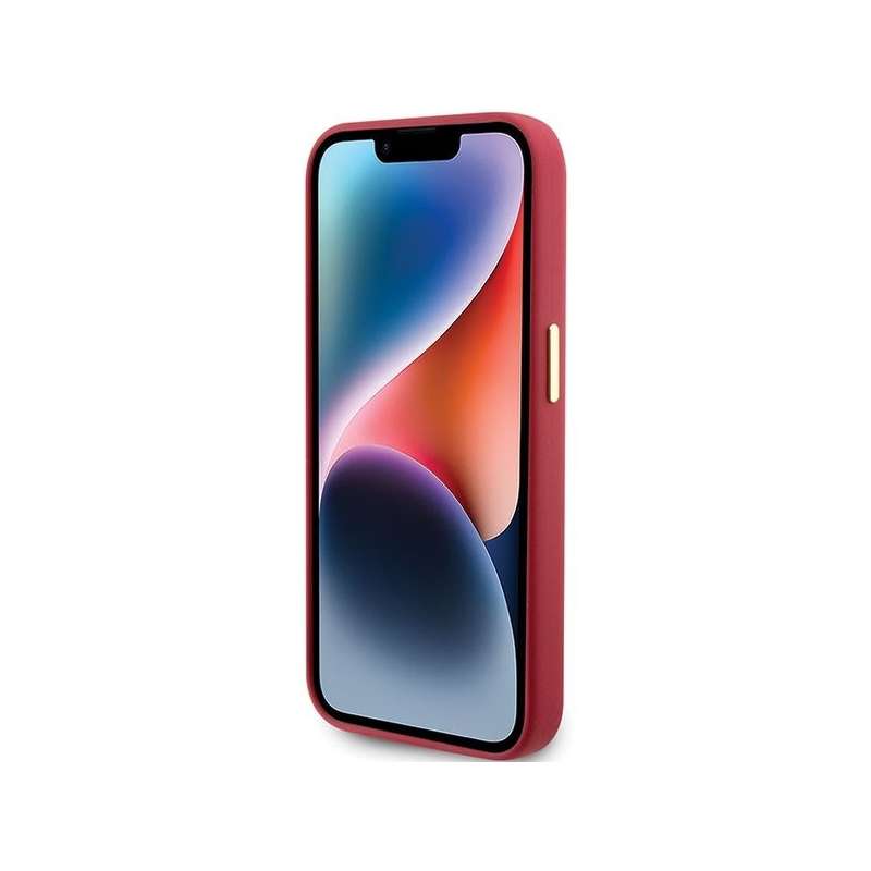 SPOTT-GR GUESS - Θήκη για Apple iPhone 15 Pro (Silicone Script Metal Logo & Frame) - Βυσσινί
