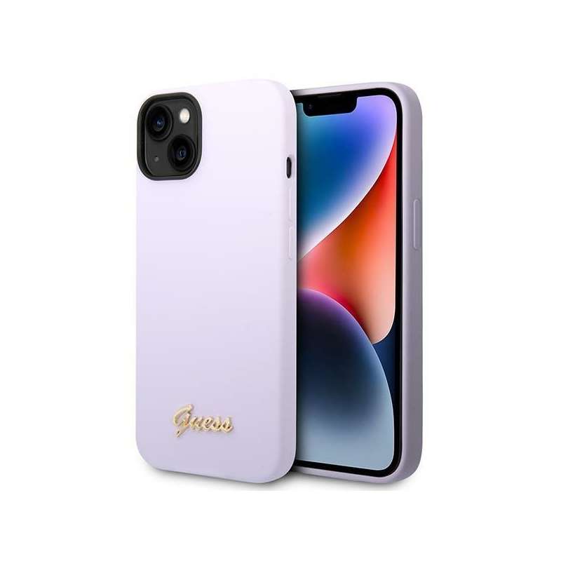 SPOTT-GR GUESS - Θήκη για Apple iPhone 13 / 14 / 15 (Silicone Vintage Gold Logo) - Μωβ