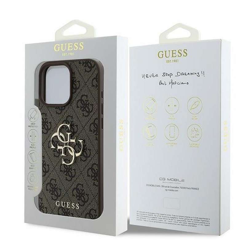 SPOTT-GR GUESS - Θήκη για Apple iPhone 16 Pro GUHCP16L4GMGBR (Big 4G Logo Classic) - Καφέ