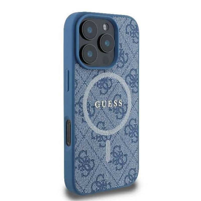 SPOTT-GR GUESS - Θήκη για Apple iPhone 16 Pro με Υποστήριξη MagSafe (PU 4G Ring Classic Logo) - Μπλε
