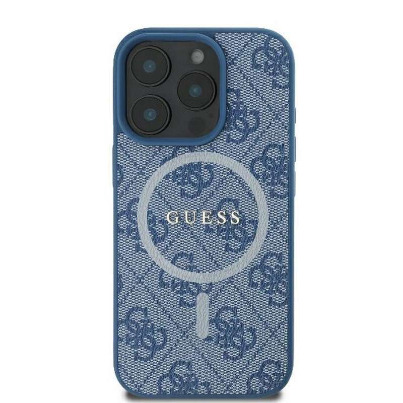 SPOTT-GR GUESS - Θήκη για Apple iPhone 16 Pro με Υποστήριξη MagSafe (PU 4G Ring Classic Logo) - Μπλε