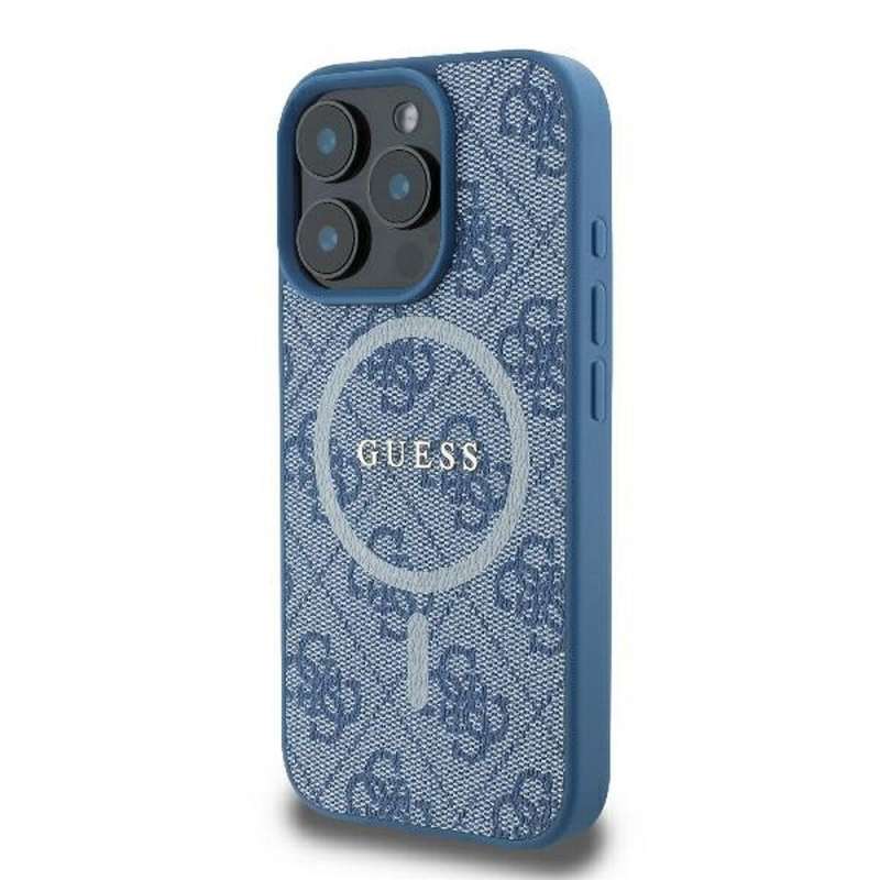 SPOTT-GR GUESS - Θήκη για Apple iPhone 16 Pro με Υποστήριξη MagSafe (PU 4G Ring Classic Logo) - Μπλε