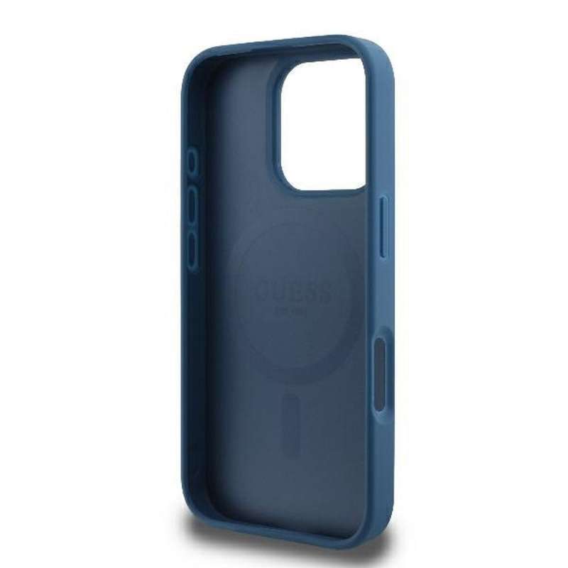 SPOTT-GR GUESS - Θήκη για Apple iPhone 16 Pro με Υποστήριξη MagSafe (PU 4G Ring Classic Logo) - Μπλε