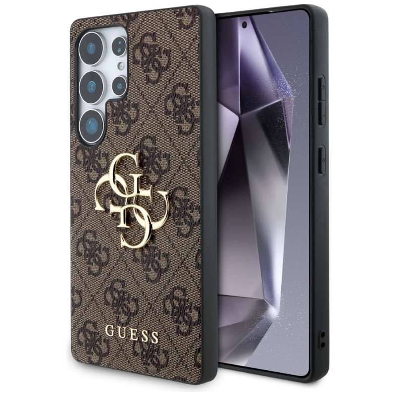 SPOTT-GR GUESS - Δερμάτινη Θήκη για Samsung Galaxy S25 Ultra (Big 4G Logo Classic) - Καφέ
